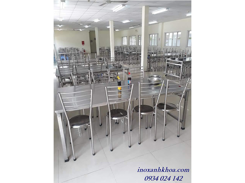 BÀN GHẾ INOX CĂN TIN