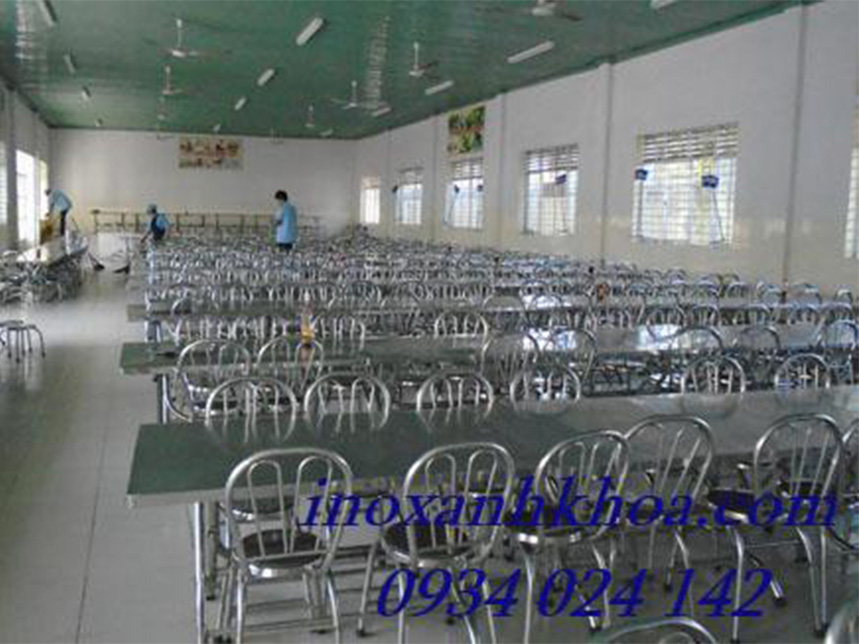 BÀN GHẾ INOX CĂN TIN