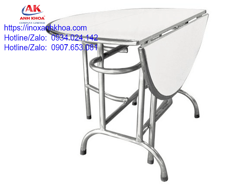 BÀN TRÒN XẾP BA INOX 1M2