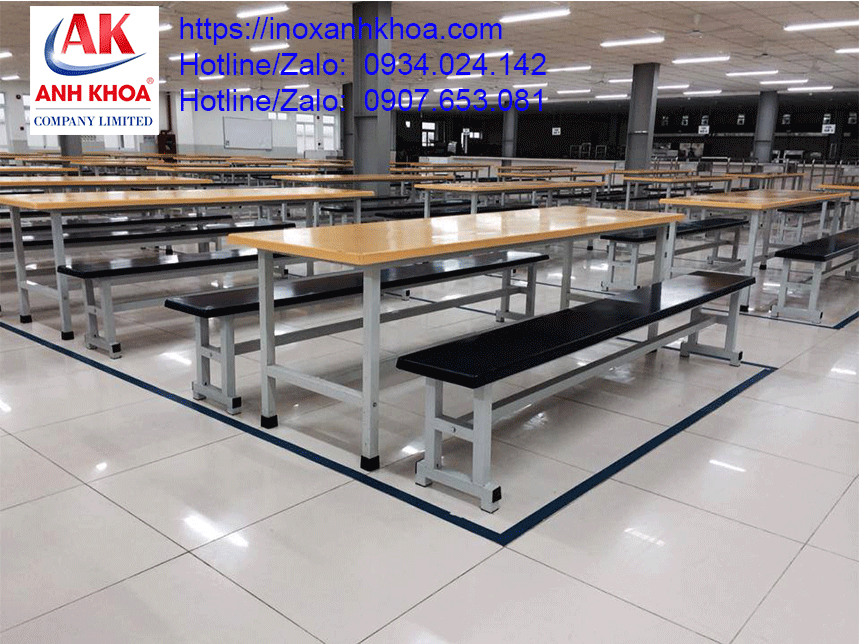 Bàn ăn công nghiệp mặt bàn nhựa composite