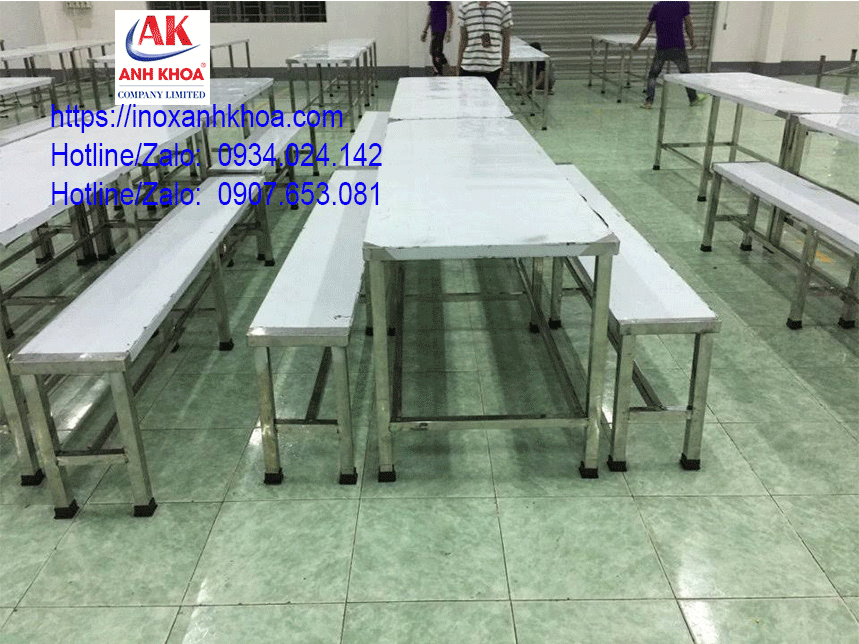 Băng ghế inox dài 