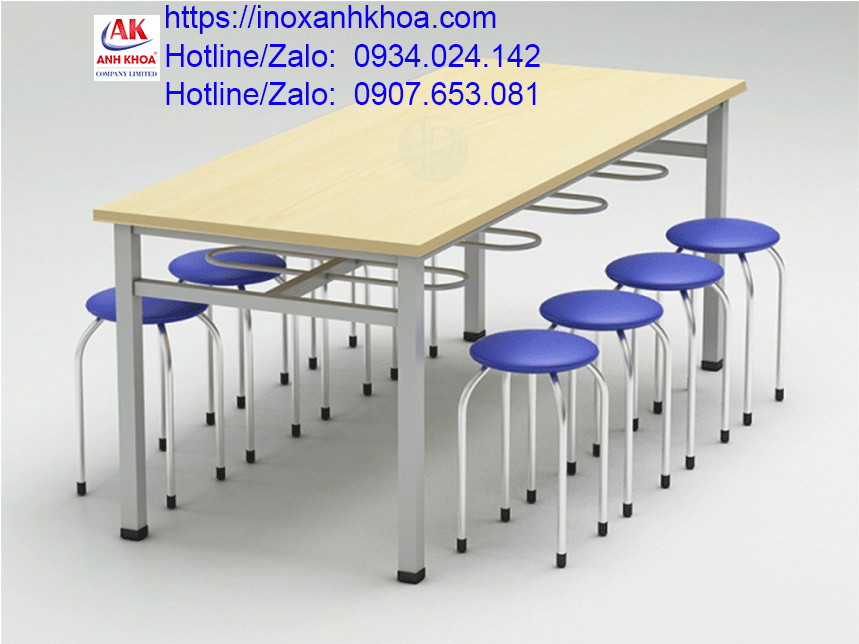 Bàn ăn công nghiệp mặt bàn nhựa composite