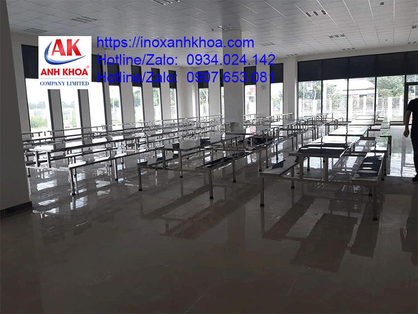 Băng ghế inox dài 