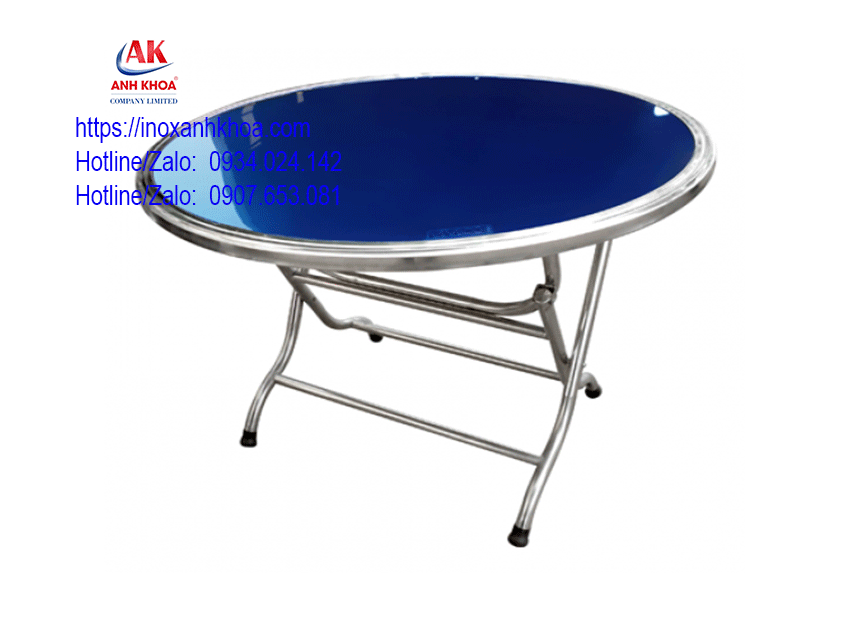 BÀN TRÒN INOX CẠNH ĐỨNG WATA 1M2