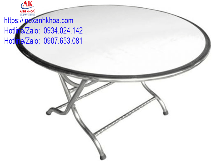BÀN TRÒN INOX CẠNH BO TRÒN 1M2