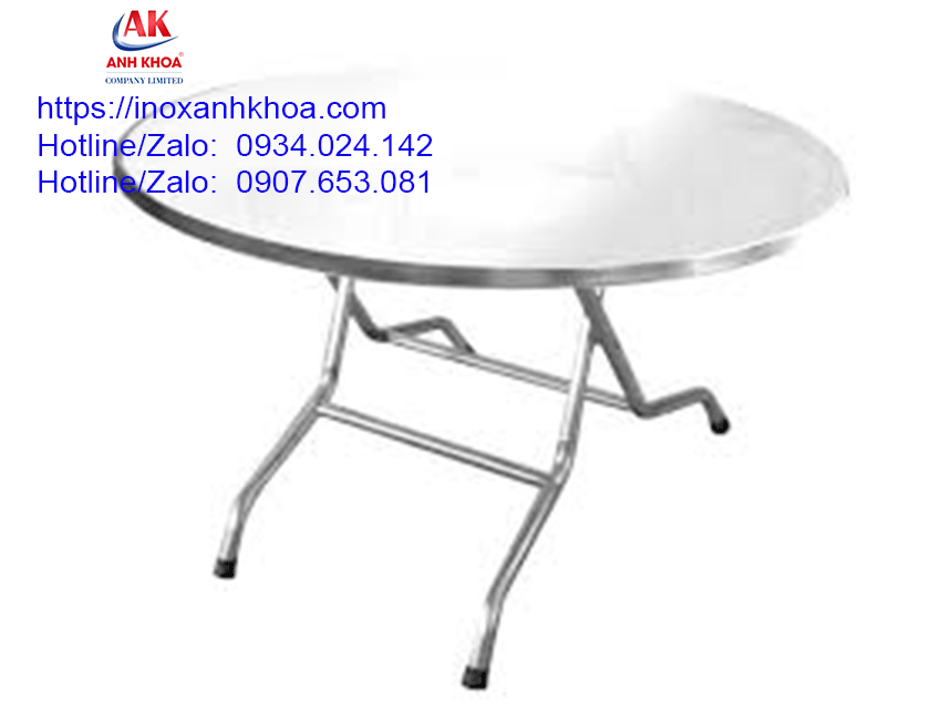 BÀN TRÒN INOX CẠNH BO TRÒN 1M2