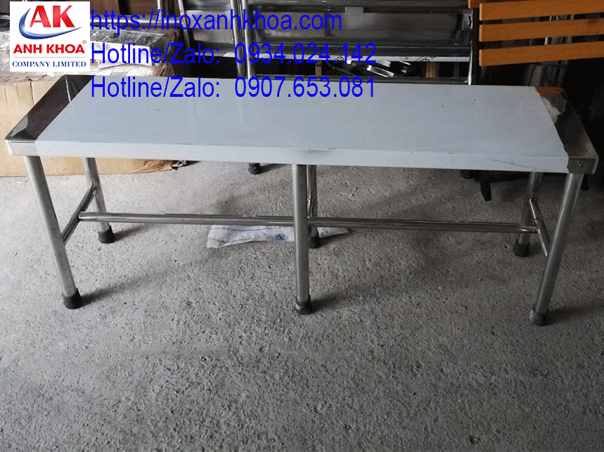 Băng ghế inox dài 