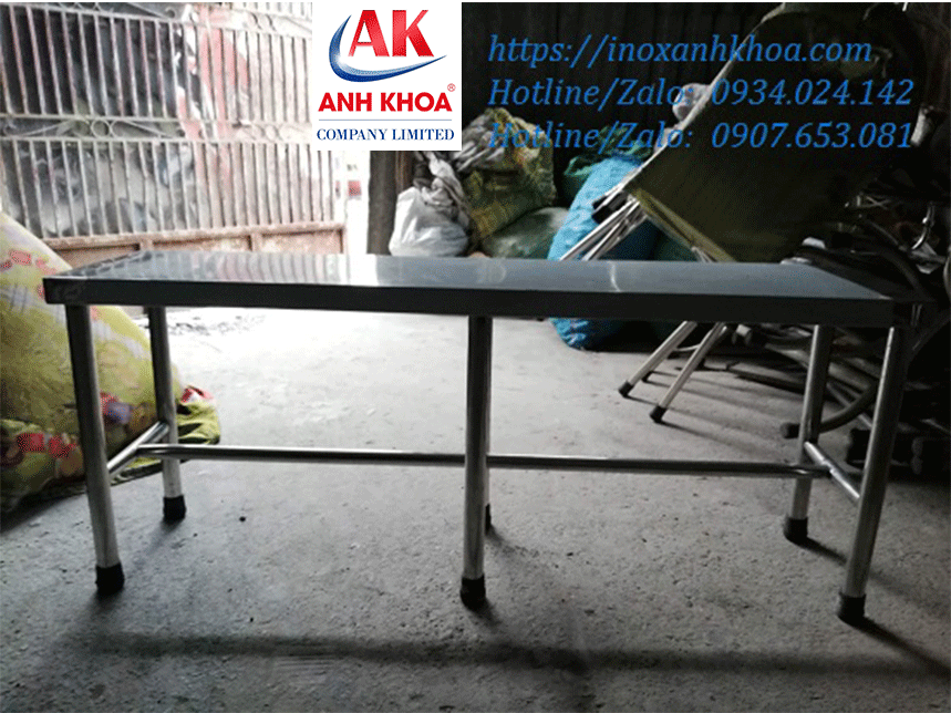 Băng ghế inox dài 