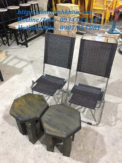 ĐỊA CHỈ SẢN XUẤT SỈ GHẾ XẾP LƯỚI INOX CÀ PHÊ