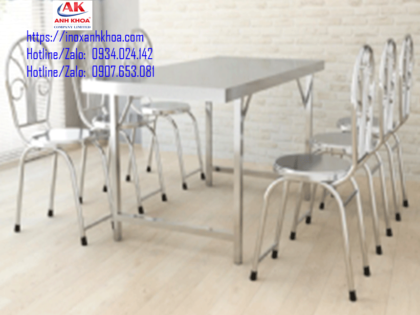 BÀN INOX CHỮ NHẬT CHÂN CỐ ĐỊNH