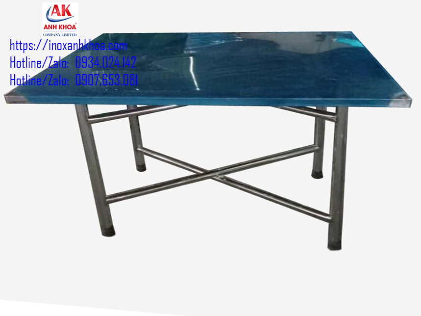 BÀN INOX VUÔNG CHÂN SẮT