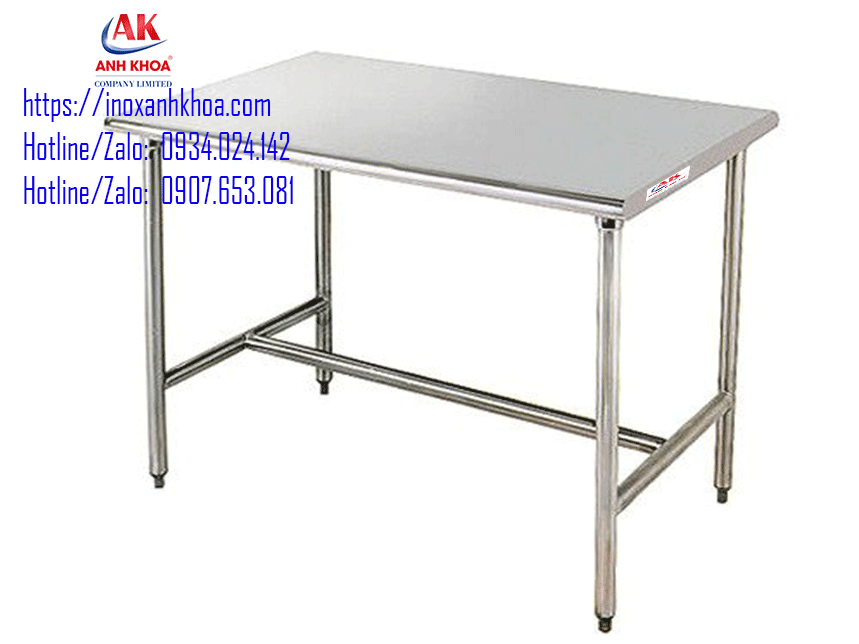 BÀN INOX CHỮ NHẬT CHÂN CỐ ĐỊNH