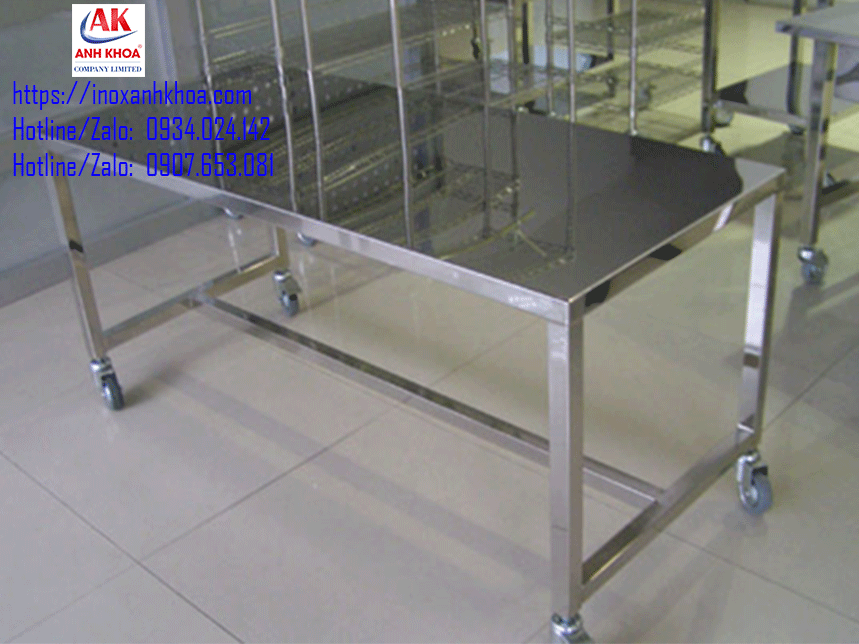 BÀN INOX VUÔNG CHÂN SẮT