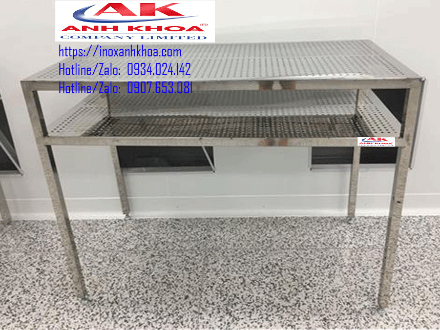 BÀN INOX ĐỘT LỖ 2 TẦNG