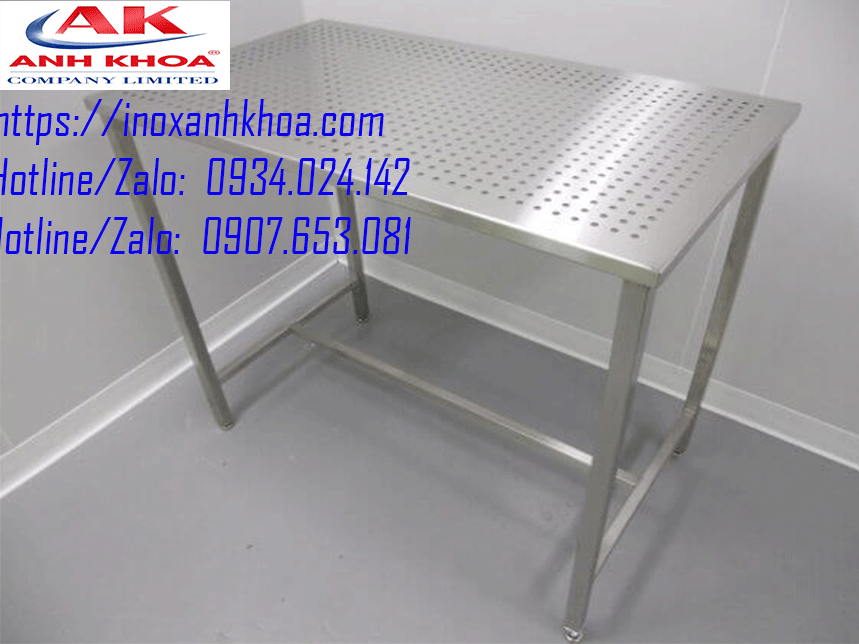 BÀN THAO TÁC INOX ĐỘT LỖ