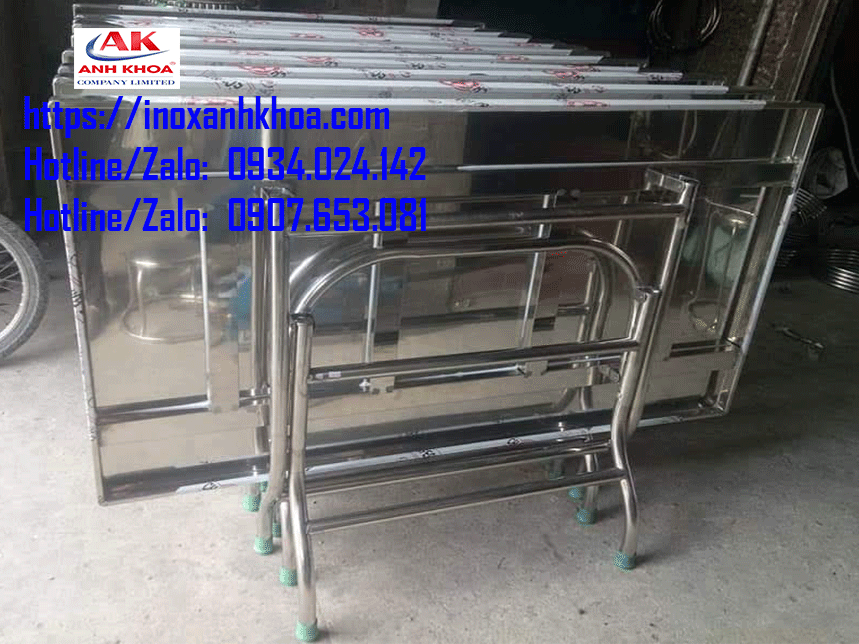 Bàn Inox Chữ Nhật 70 x 1m2 Inox 201 Dày 0.5zem