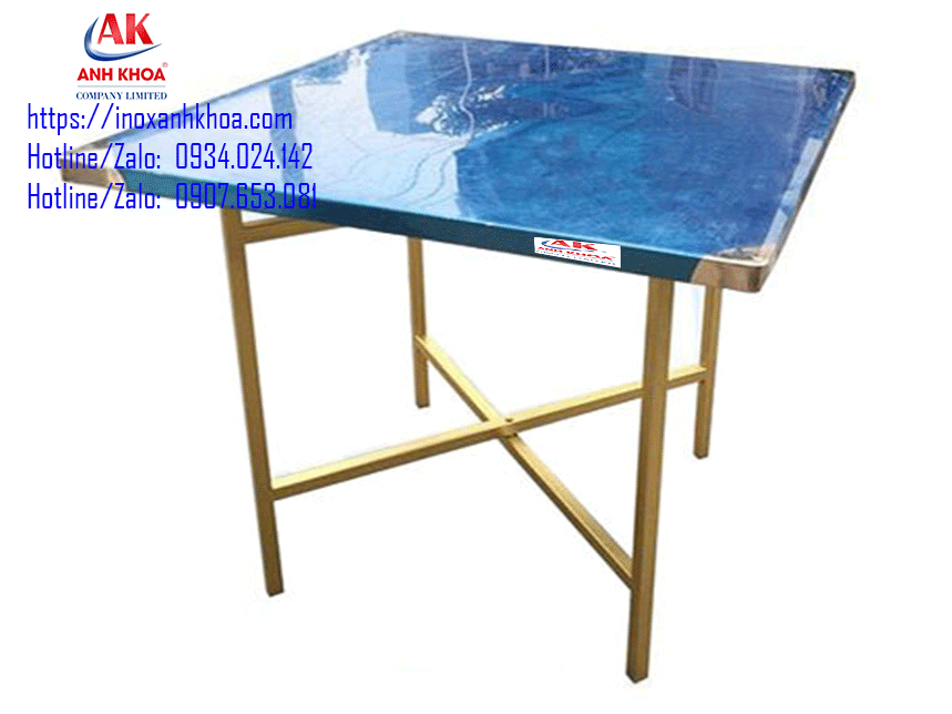 BÀN INOX VUÔNG CHÂN SẮT