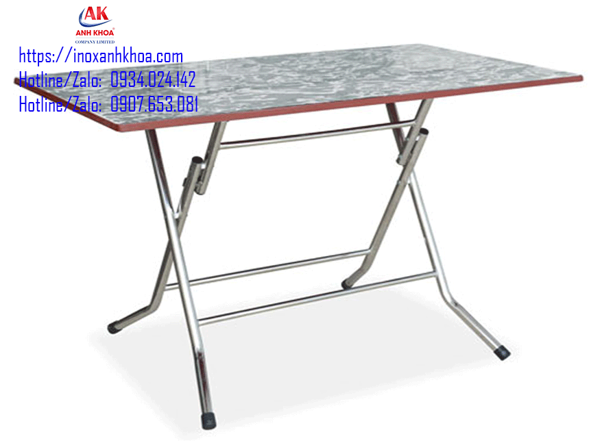 BÀN INOX CHỮ NHẬT MẶT BÀN NHỰA COMPOSITE