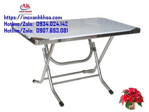 BÀN INOX CHỮ NHẬT 70 X 1M2 INOX 201 DÀY 0.8 ZEM