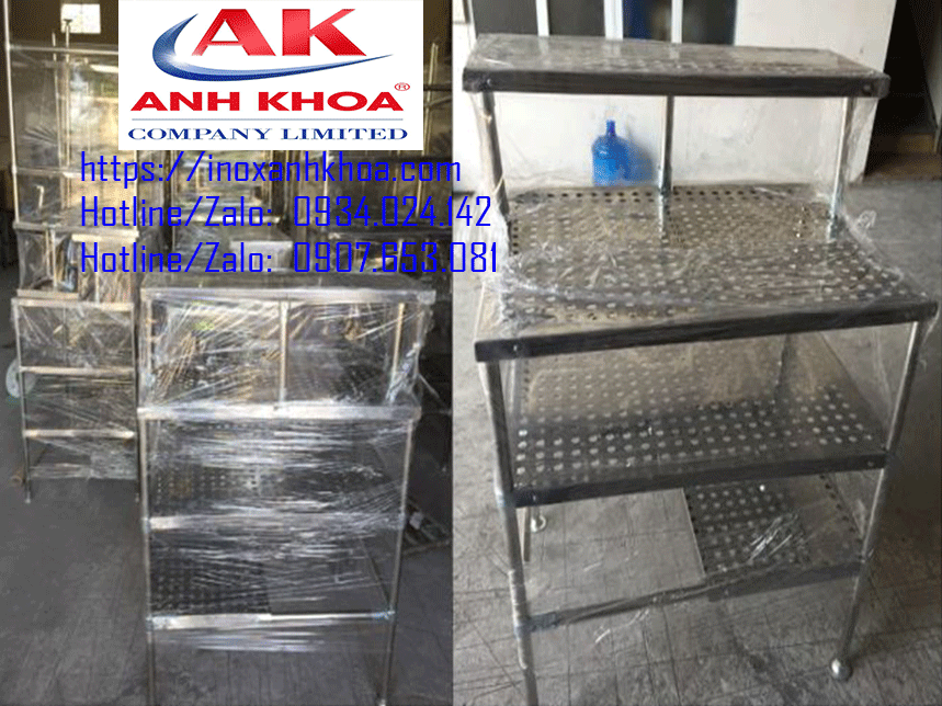 BÀN INOX ĐỘT LỖ 2 TẦNG