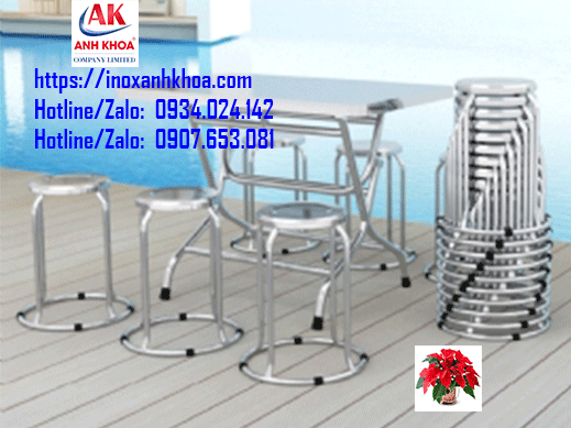 Bàn Inox Chữ Nhật 70 x 1m2 Inox 201 Dày 0.5zem