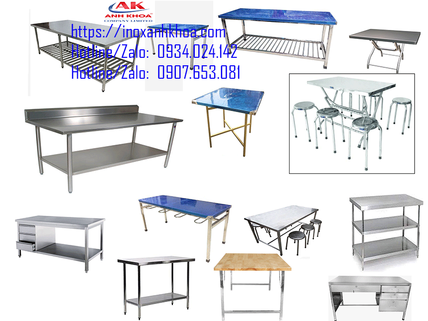 BÀN INOX VUÔNG CHÂN SẮT