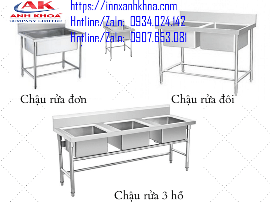 CHẬU RỬA ĐÔI INOX CÔNG NGHIỆP CÓ LỖ XA RÁC