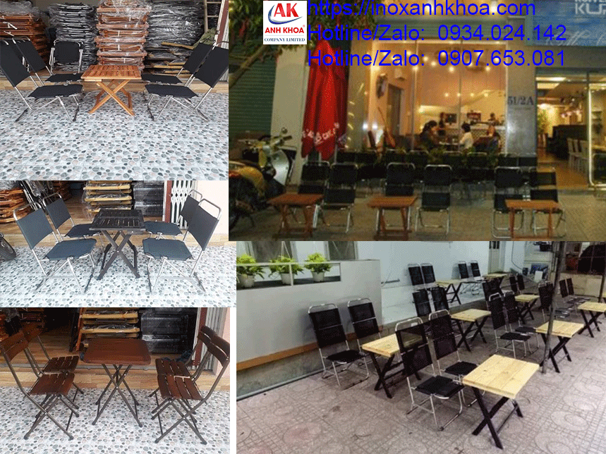 Ghế xếp Lưới Inox Cà Phê