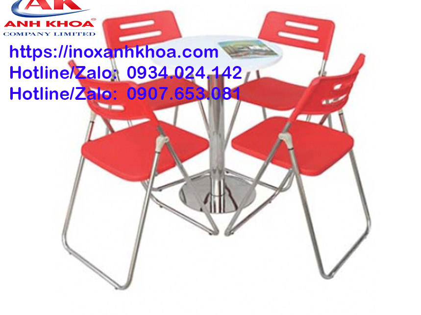 Ghế Gấp Inox Mặt Ngồi Tựa Nhựa