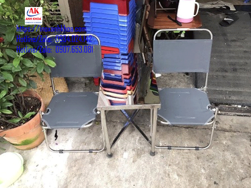 Ghế xếp Lưới Inox Cà Phê