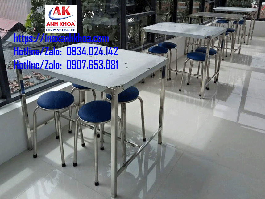 Bàn Vuông Inox  304 Cao Cấp