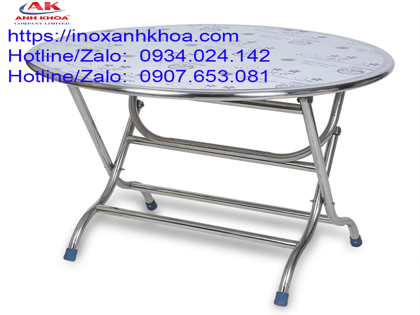 Bàn Tròn Inox 304 Đường Kính 1M2