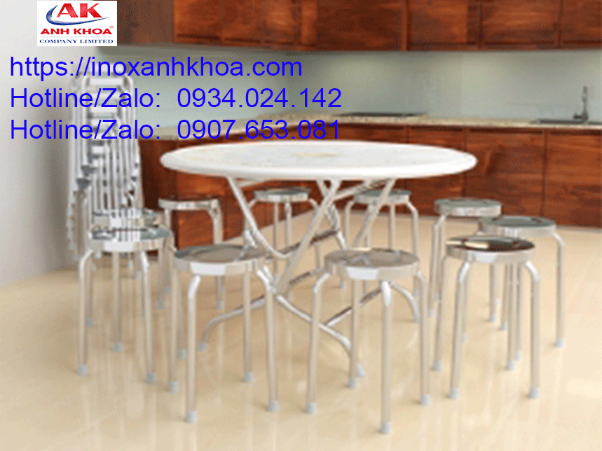 Bàn Tròn Inox 304 Cao Cấp