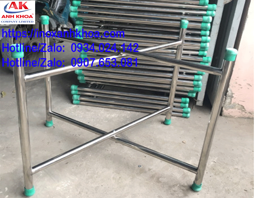 Bộ Bàn Xếp Inox Tròn 1M2