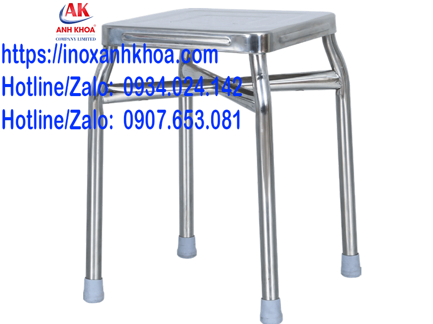 Ghế Đẩu Inox Mặt Vuông