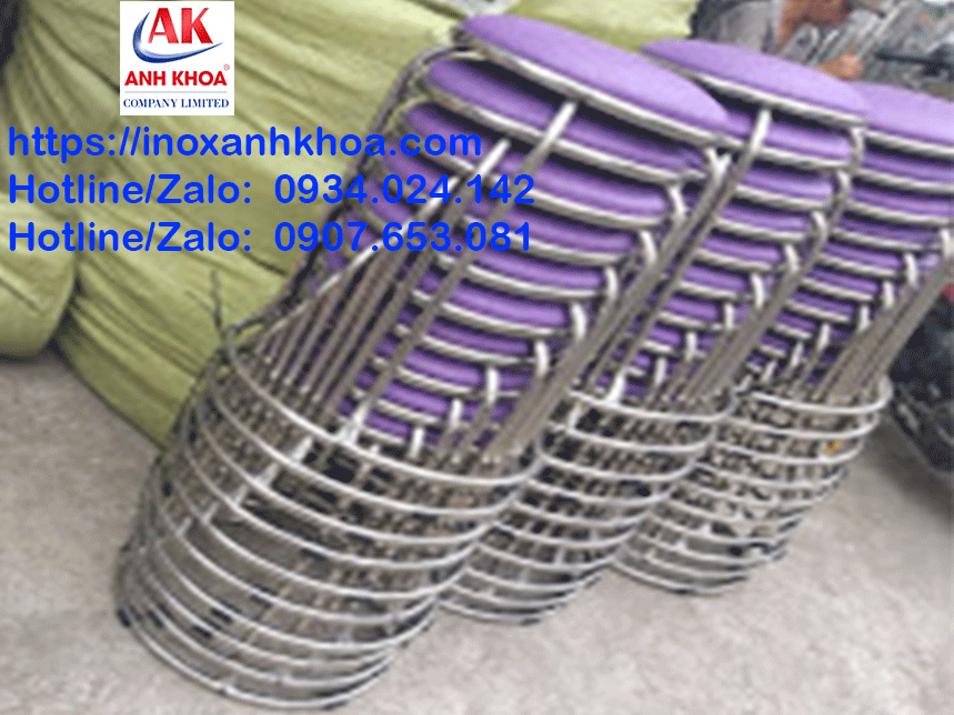 Ghế Đôn Nệm Inox