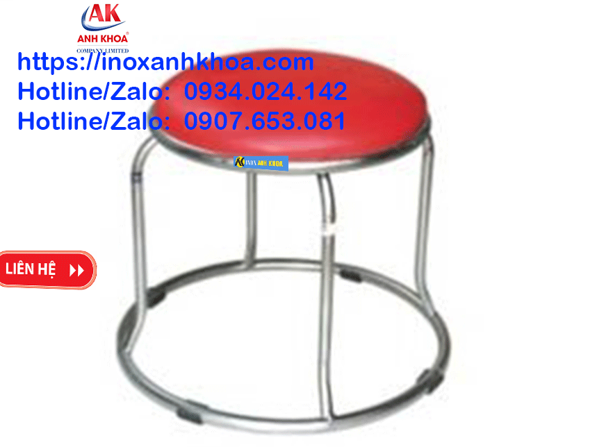 Ghế Đôn Nệm Inox Lùn
