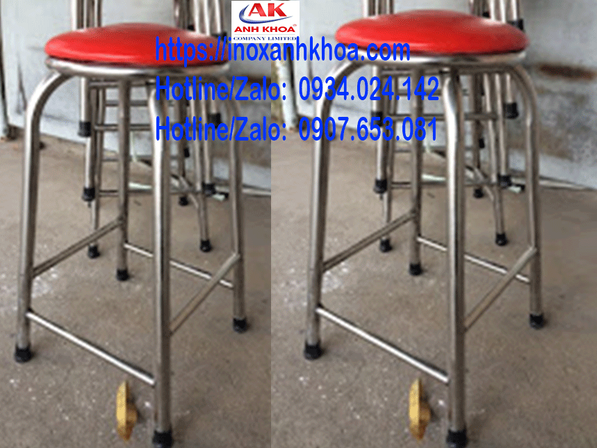 Ghế Inox Đôn Nệm Cao 650 mm