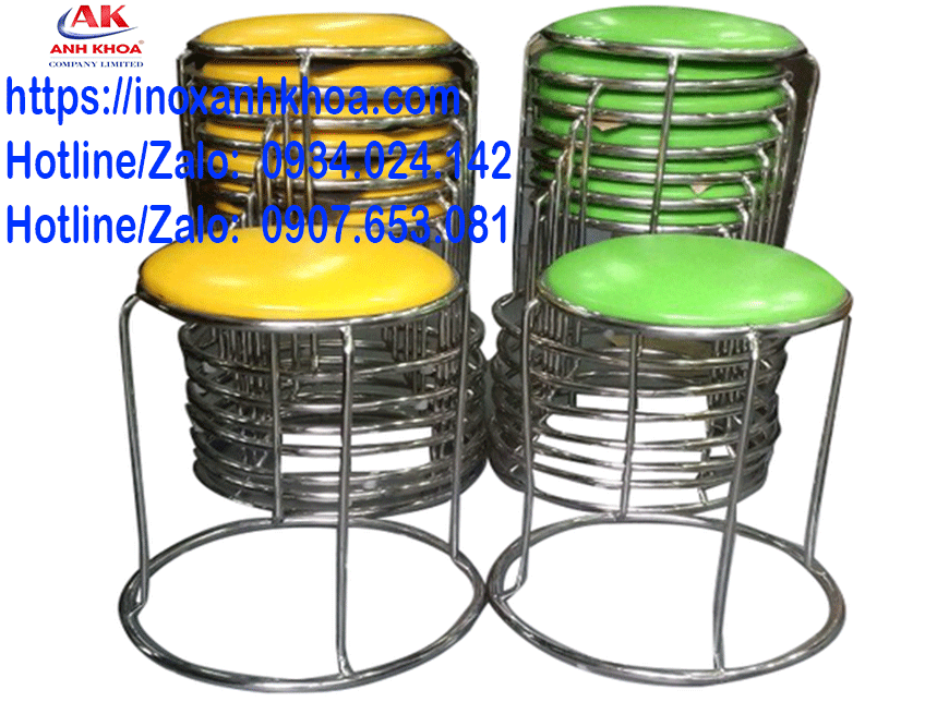 Ghế Đôn Nệm Inox Lùn