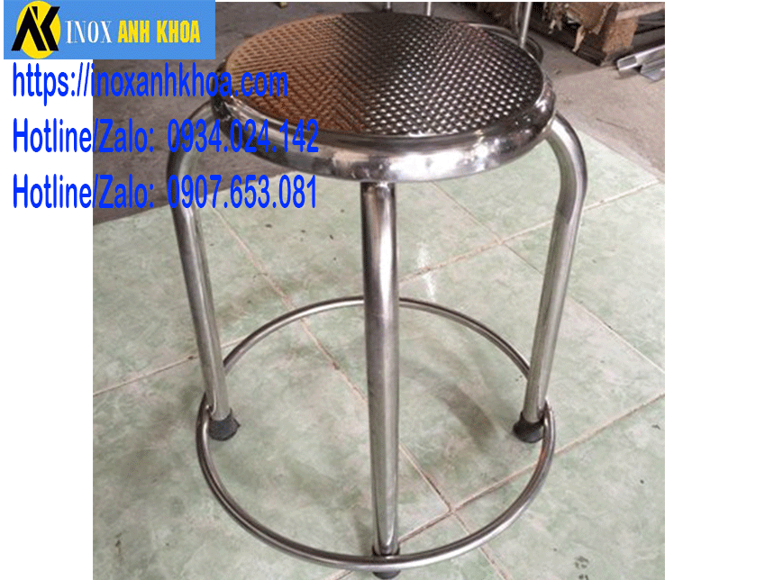 Ghế Inox Có Kiềng Tròn