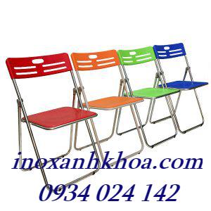 Ghế Gấp Inox Mặt Ngồi Tựa Nhựa