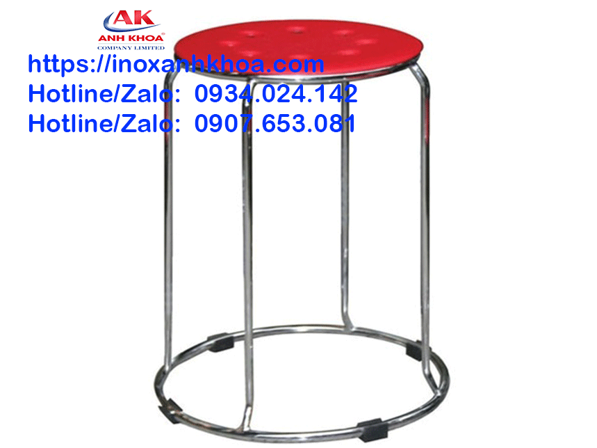 Ghế Đôn Inox Mặt Ghế Ngồi Nhựa