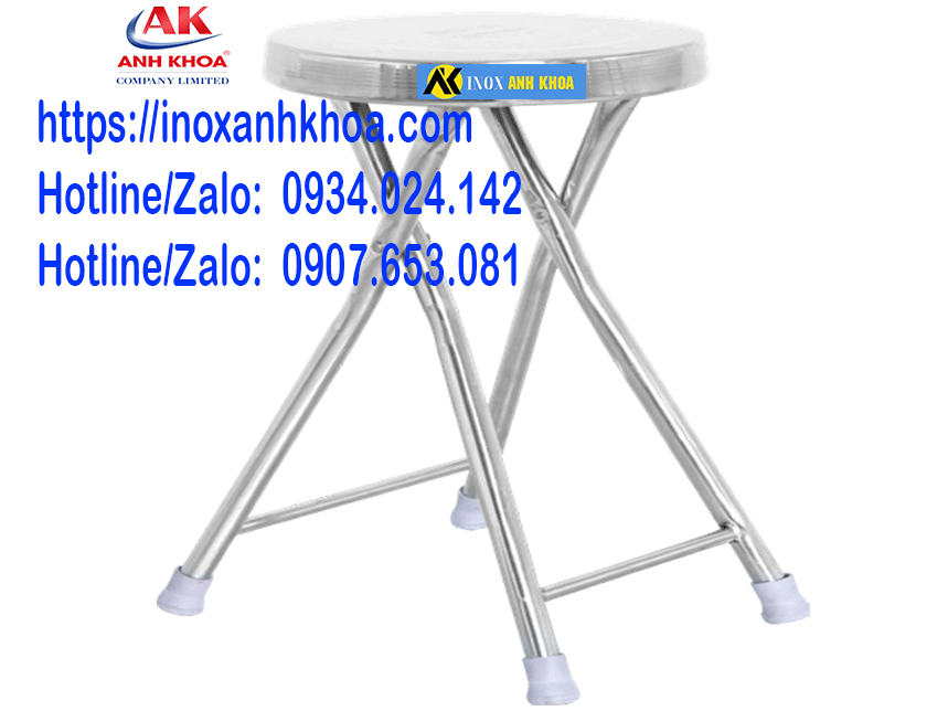 Ghế Xếp Inox Tròn Thương Hiệu Inox Anh Khoa