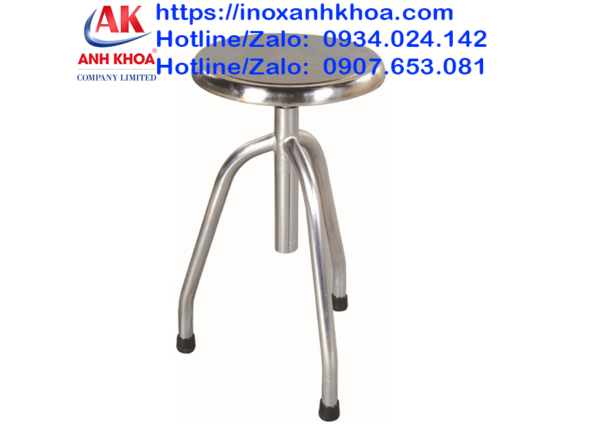 Ghế Inox Tròn Ba Chân