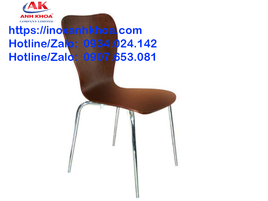 Ghế Inox Tựa Gỗ Uốn Cong