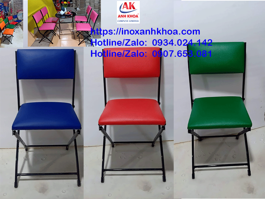 Ghế Xếp Nệm Sắt Sơn Tĩnh Điện