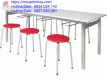 Bàn ăn công nghiệp mặt bàn nhựa composite