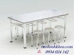BÀN INOX CÔNG NGHIỆP CÓ MÓC TREO 6 GHẾ