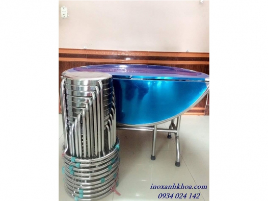 BÀN GHẾ INOX GẤP BA CAO CẤP