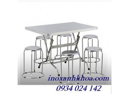 BÀN GHẾ INOX VUÔNG